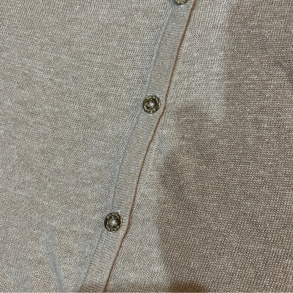 Metallic gold Lilly Pulitzer cardigan gold button Large - Picture 2 of 5